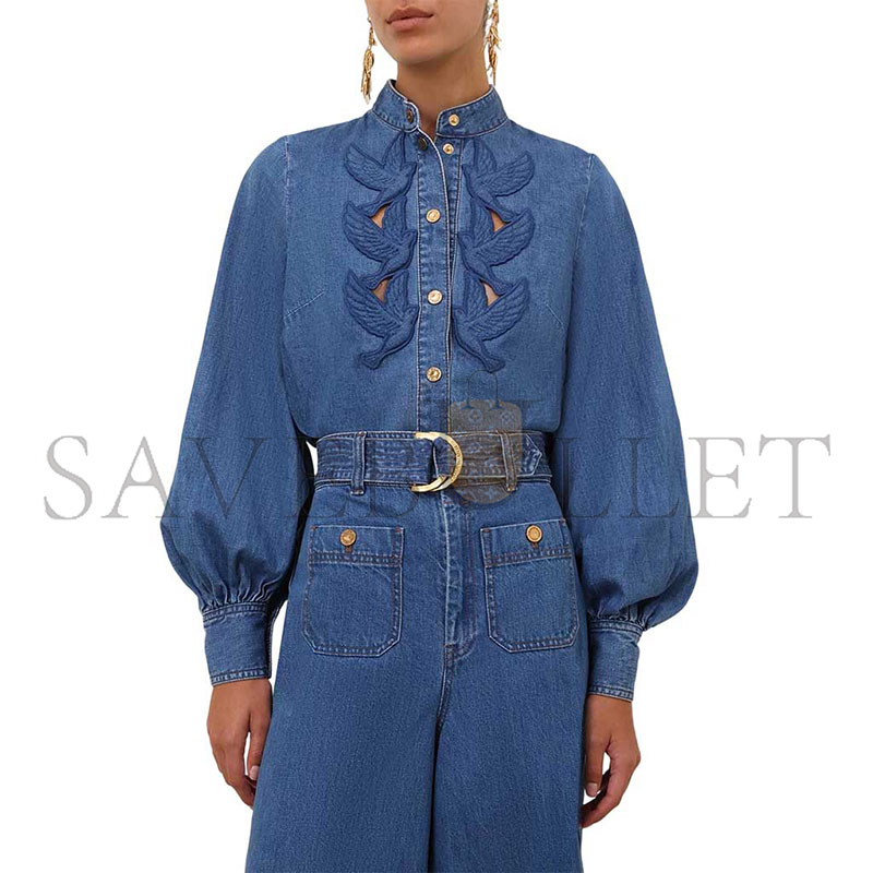 ZIMMERMANN DENIM APPLIQUE SHIRT 8761TS26R